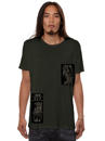 men psychedelic t-shirt dark green
